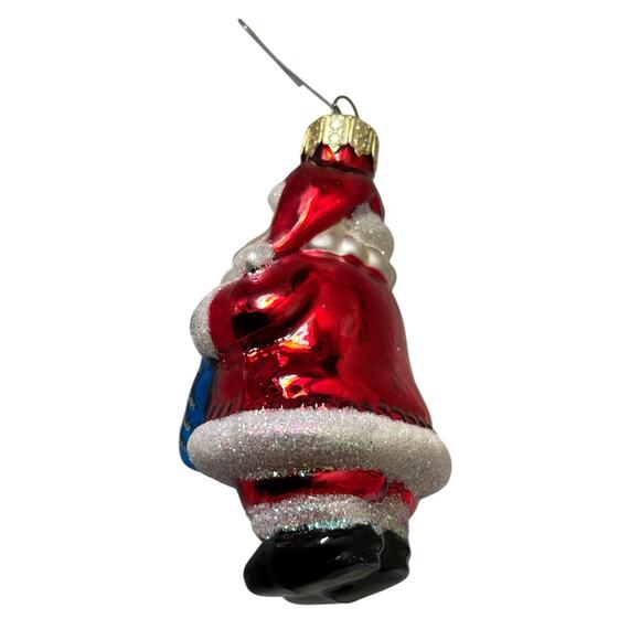 Santa Claus Mouth Blown Glass Tree Ornament Impuls Christmas Hand Painted - Picture 3 of 7